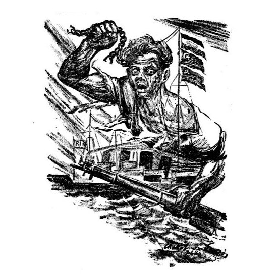 Sketch depicting the Royal Indian Navy (RIN) Mutiny of 1946 in Bombay