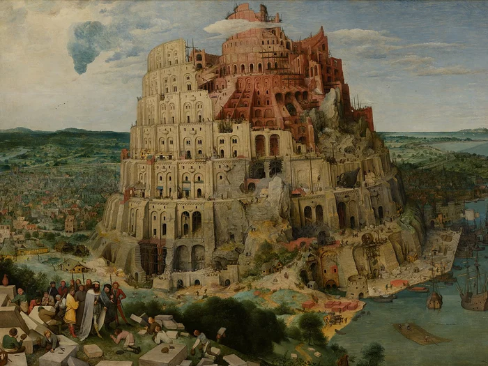 Pieter Bruegel the Elder (c. 1525/1530–1569): The Tower of Babel, c. 1563, oil on panel, Kunsthistorisches Museum, Vienna (image from Google Art Project via Wikimedia).