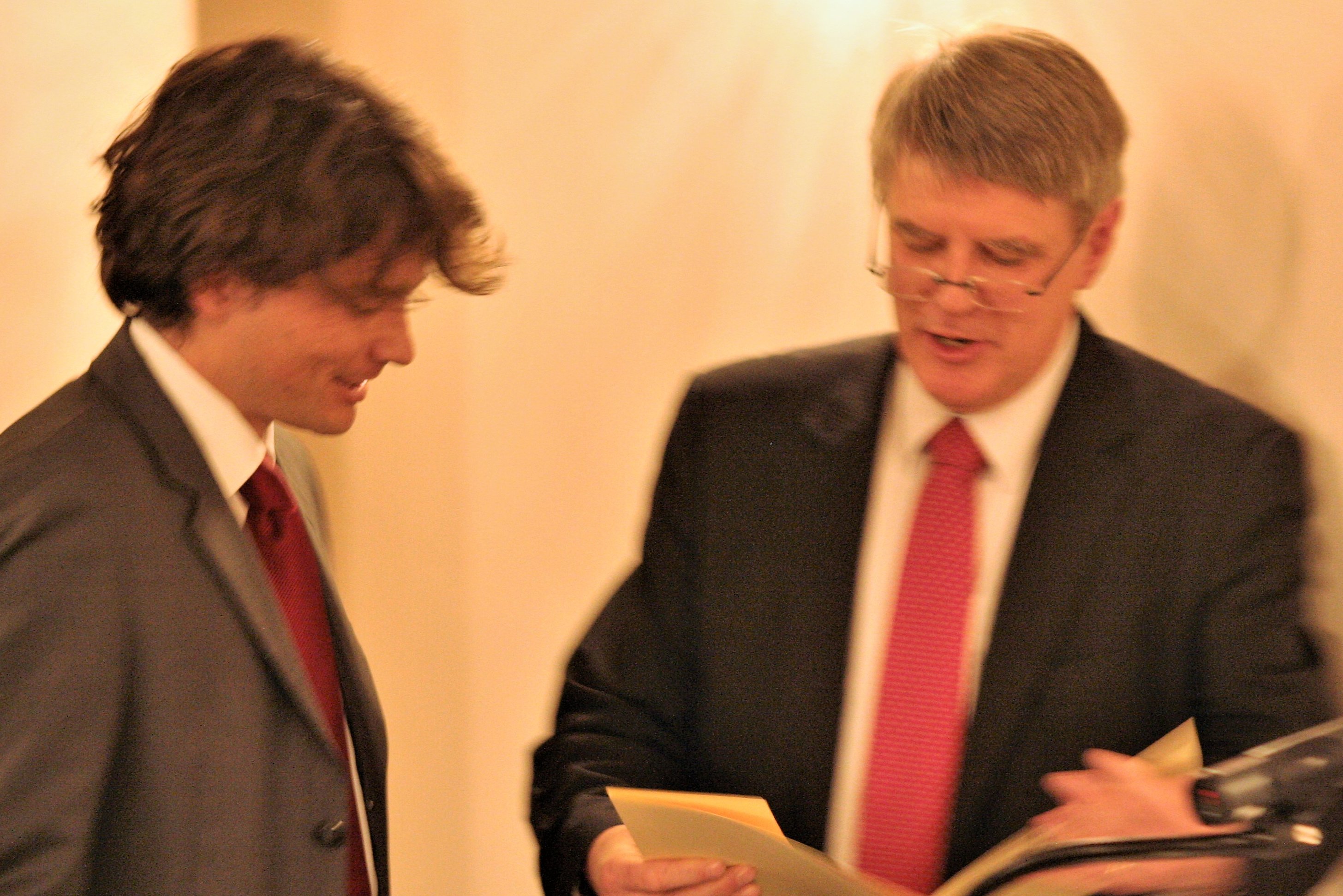2010 Wolfgang J. Mommsen Prize winner Tobias Wolffhardt being awarded the prize