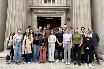Group photograph of students and course leaders of the 2025 Postgraduate Research Students Conference