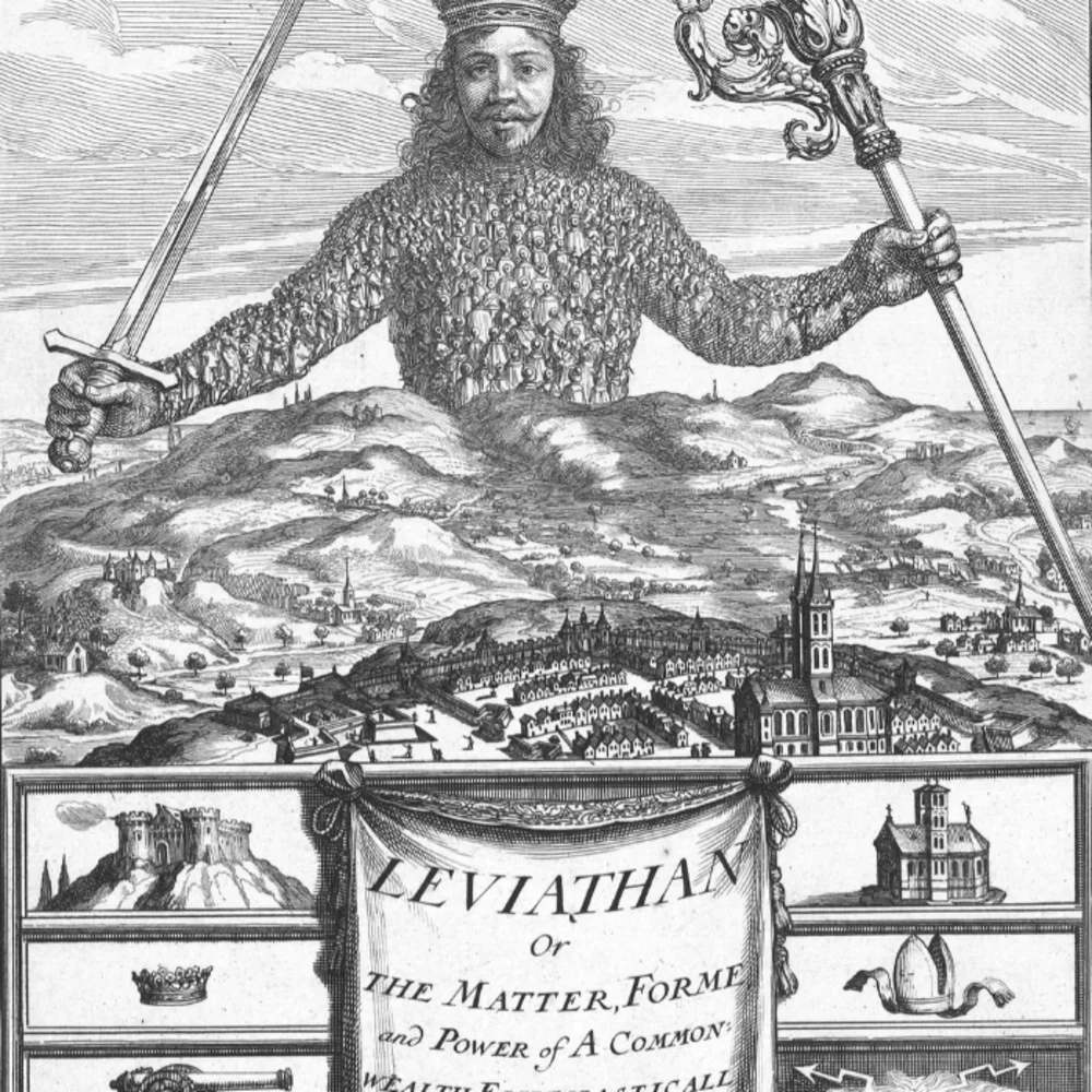 The frontispiece of the book Leviathan by Thomas Hobbes; engraving by Abraham Bosse