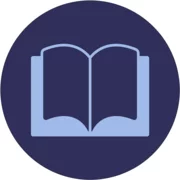 Print/Online publications: Line drawing of a open book surrounded by electrical circuits, in a circle.