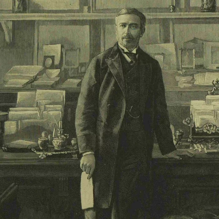 Engraving of a portrait of Sir Edward Malet in his study at the British embassy, Berlin, 1893.