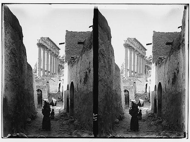 Palmyra (Tadmor). Street of village in Temple of the Sun (LC-DIG-matpc-01426, Library of Congress Prints and Photographs Division).