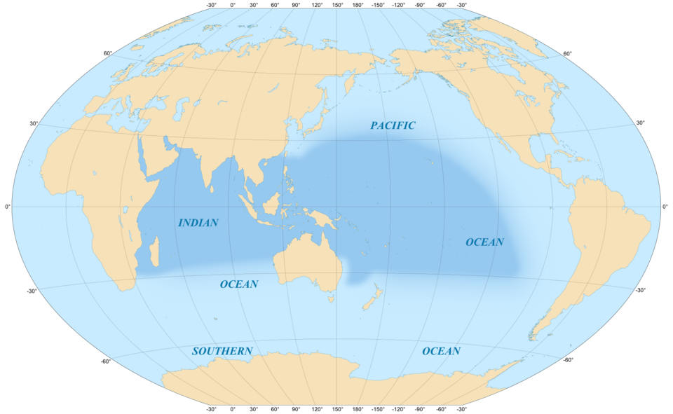 World map, centered on the Indo-Pacific region
